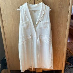 Banana Republic White Dress belted with pockets - your everyday dress for summer